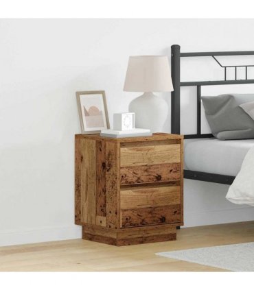 vidaXL Bedside Cabinet Old Wood 39 x 34.5 x 50 cm Engineered wood