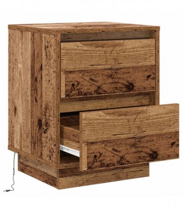 vidaXL Bedside Cabinet Old Wood 39 x 34.5 x 50 cm Engineered wood