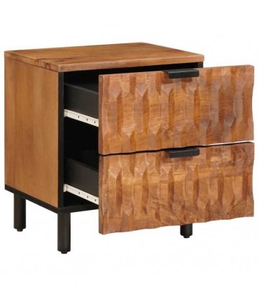 vidaXL Bedside Cabinet 2 pcs Brown 40 x 33 x 46 cm Solid Mango Wood