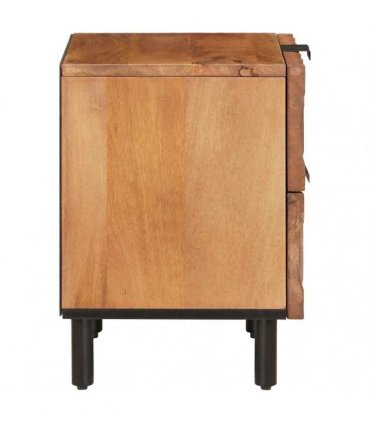 vidaXL Bedside Cabinet 2 pcs Brown 40 x 33 x 46 cm Solid Mango Wood