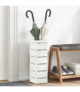 vidaXL Rain Umbrella Stand White 15.5 x 15.5 x 49 cm Steel