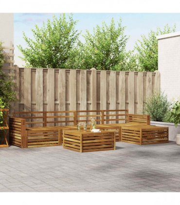 vidaXL Outdoor Sofa Set 6 pcs Natural Solid Acacia Wood