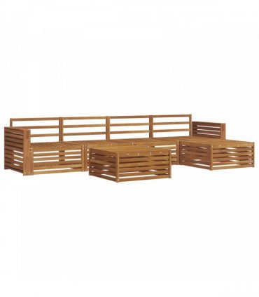 vidaXL Outdoor Sofa Set 6 pcs Natural Solid Acacia Wood