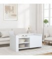 vidaXL Coffee Table White 100x50x50 cm Engineered Wood