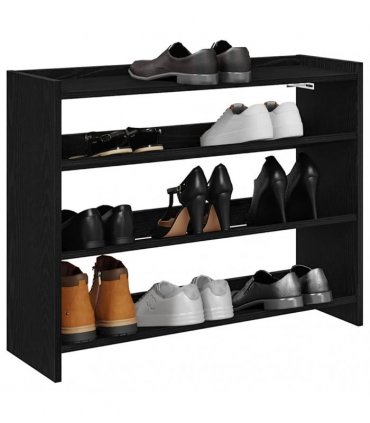 vidaXL Shoe Rack Black 80x25x62 cm Engineered Wood
