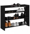 vidaXL Shoe Rack Black 80x25x62 cm Engineered Wood