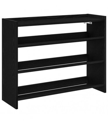 vidaXL Shoe Rack Black 80x25x62 cm Engineered Wood