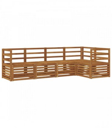 vidaXL Sectional Sofa Set 5 pcs Natural Solid Acacia Wood