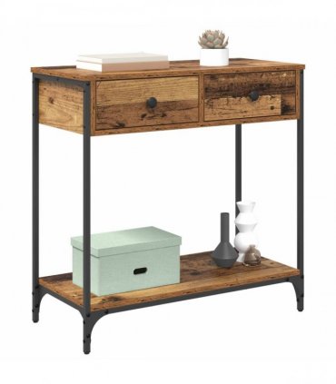 vidaXL Console Table Old Wood 75 x 34.5 x 75 cm Engineered Wood