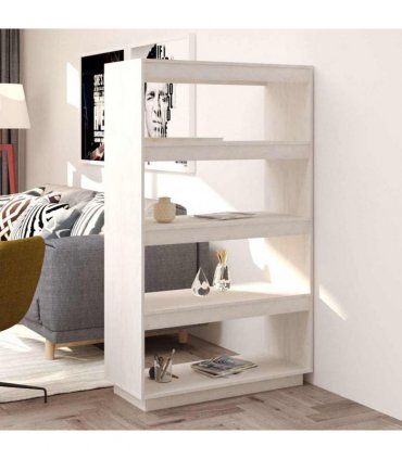 vidaXL Book Cabinet/Room Divider White 80x35x135 cm Solid Pinewood