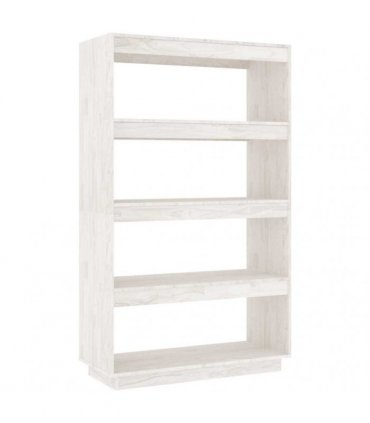 vidaXL Book Cabinet/Room Divider White 80x35x135 cm Solid Pinewood