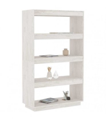 vidaXL Book Cabinet/Room Divider White 80x35x135 cm Solid Pinewood