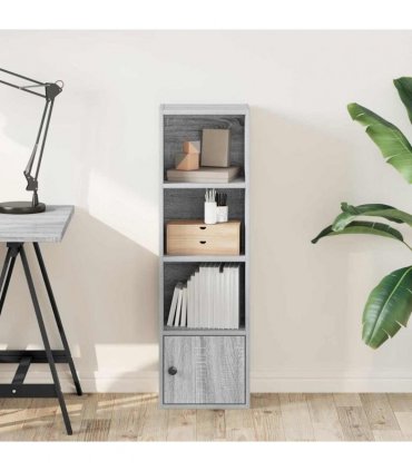 vidaXL Bookcase Grey Sonoma 31x24x102 cm Engineered Wood