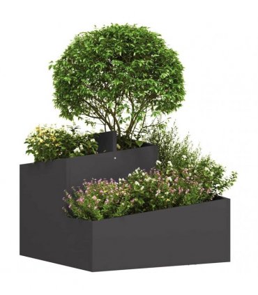 vidaXL Garden Planter Black 60 x 60 x 50 cm Cold-rolled Steel