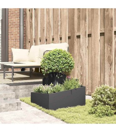 vidaXL Garden Planter Black 60 x 60 x 50 cm Cold-rolled Steel