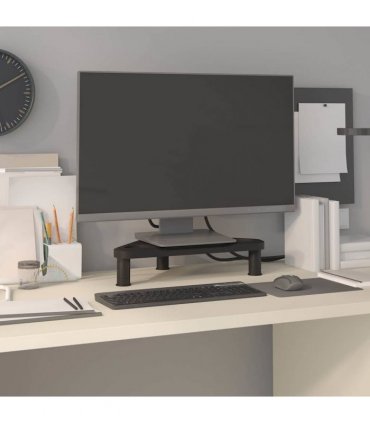 vidaXL Corner Monitor Stand Black 49x28x10.5 cm
