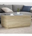 vidaXL Coffee Table with LED Lights Sonoma Oak 90x50x40 cm