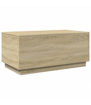 vidaXL Coffee Table with LED Lights Sonoma Oak 90x50x40 cm