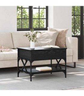 vidaXL Coffee Table Black Oak 70 x 50 x 50 cm Engineered Wood