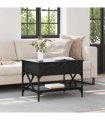 vidaXL Coffee Table Black Oak 70 x 50 x 50 cm Engineered Wood
