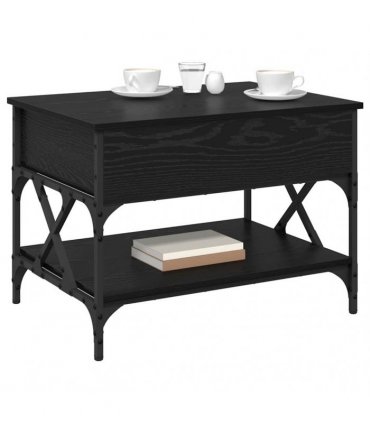 vidaXL Coffee Table Black Oak 70 x 50 x 50 cm Engineered Wood