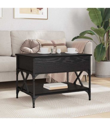 vidaXL Coffee Table Black Oak 70 x 50 x 50 cm Engineered Wood