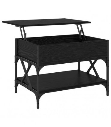 vidaXL Coffee Table Black Oak 70 x 50 x 50 cm Engineered Wood