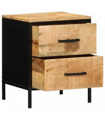 vidaXL Bedside Cabinet with Drawer Brown and Black 40 x 35 x 50 cm