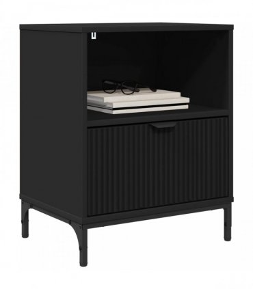 vidaXL Bedside Cabinet 2 pcs Black 49 x 36 x 61 cm Engineered wood