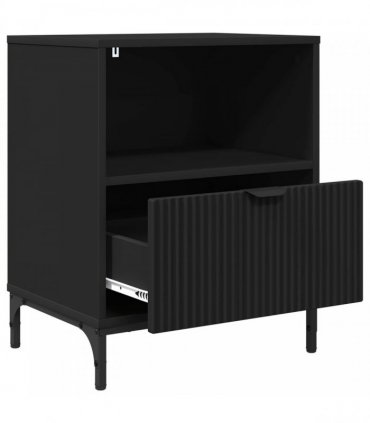 vidaXL Bedside Cabinet 2 pcs Black 49 x 36 x 61 cm Engineered wood