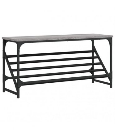 vidaXL Shoe Rack Grey Sonoma 90x30x45 cm Engineered Wood