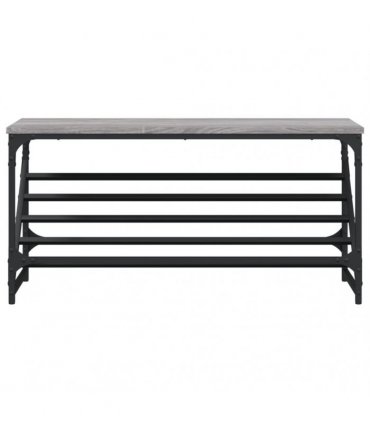 vidaXL Shoe Rack Grey Sonoma 90x30x45 cm Engineered Wood