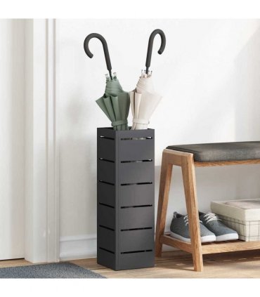 vidaXL Rain Umbrella Stand Black 15.5 x 15.5 x 49 cm Steel