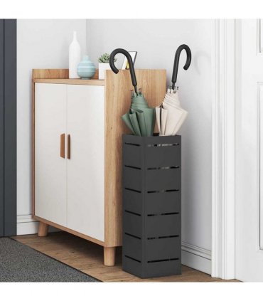 vidaXL Rain Umbrella Stand Black 15.5 x 15.5 x 49 cm Steel