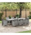 vidaXL Garden Table Light Grey 250 x 100 x 73 cm Poly Rattan