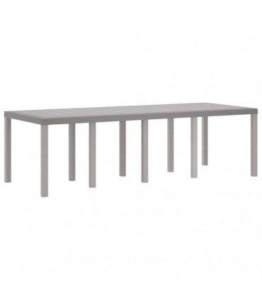 vidaXL Garden Table Light Grey 250 x 100 x 73 cm Poly Rattan