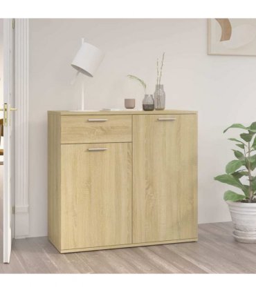 vidaXL Sideboard Sonoma Oak 80x36x75 cm Engineered Wood