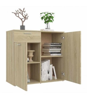 vidaXL Sideboard Sonoma Oak 80x36x75 cm Engineered Wood