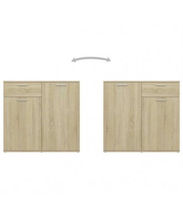 vidaXL Sideboard Sonoma Oak 80x36x75 cm Engineered Wood