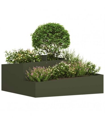 vidaXL Garden Planter Olive Green 100 x 100 x 50 cm Cold-rolled Steel