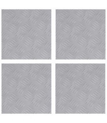 vidaXL Stair Tread Square 4 pcs Silver 30 x 30 cm Aluminium