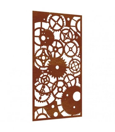 vidaXL Garden Wall Decoration 105x55 cm Corten Steel Gear Wheel Design