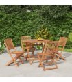 vidaXL 5 Piece Garden Dining Set Solid Wood Acacia