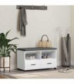 vidaXL Hall Bench White 80 x 38 x 46 cm Engineered Wood and Fabric