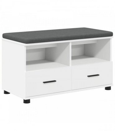 vidaXL Hall Bench White 80 x 38 x 46 cm Engineered Wood and Fabric