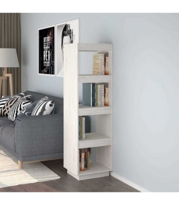 vidaXL Book Cabinet/Room Divider White 40x35x135 cm Solid Pinewood