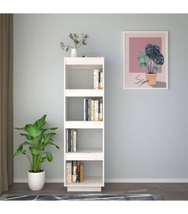 vidaXL Book Cabinet/Room Divider White 40x35x135 cm Solid Pinewood