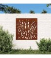 vidaXL Garden Wall Decoration 55x55 cm Corten Steel Grass Design