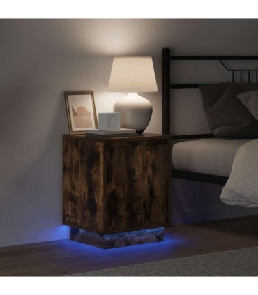vidaXL Bedside Cabinet Smoked Oak 39 x 34.5 x 50 cm Engineered wood