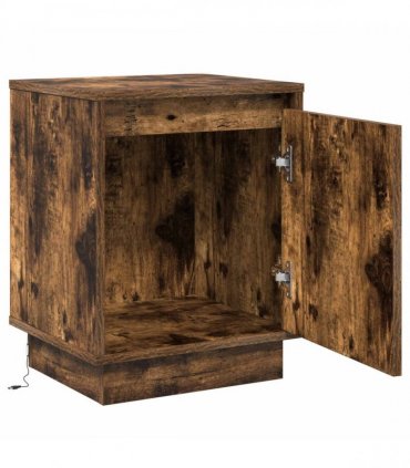 vidaXL Bedside Cabinet Smoked Oak 39 x 34.5 x 50 cm Engineered wood